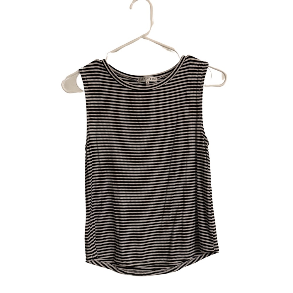 🖤 Fitz + Eddi Buckle BKE Brand Black & White Striped Tank - Size S 🖤